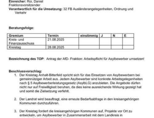 Unser Antrag zur Arbeitspflicht für Asylbewerber